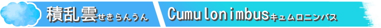 積乱雲せきらんうん Cumulonimbusキュムロニンバス