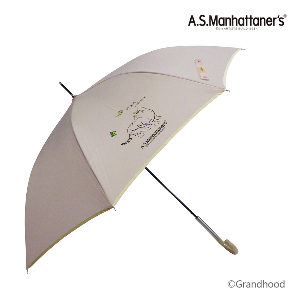 A.S.Manhattaner’s 雨晴兼用長傘 ウォークキャット ピンク