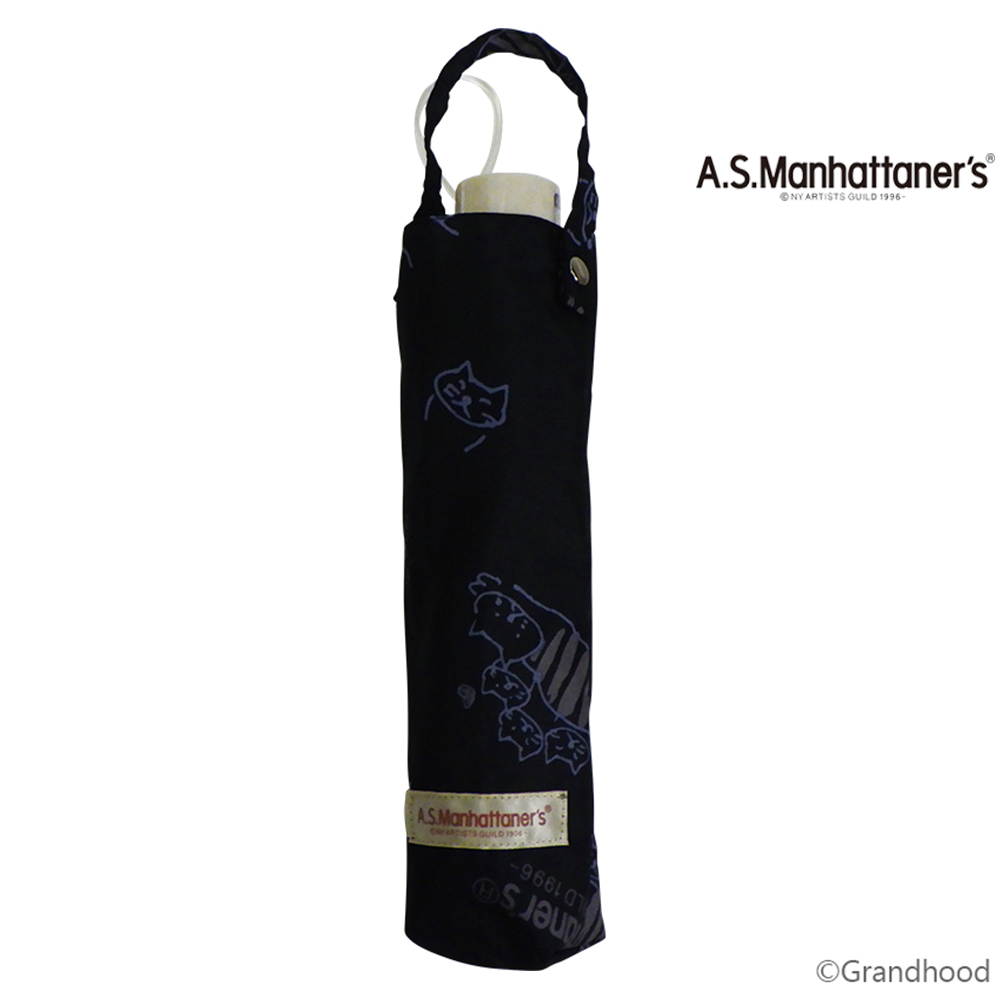 A.S.Manhattaner’s 雨晴兼用ミニ傘 ハートウォーミングキャット ブラック